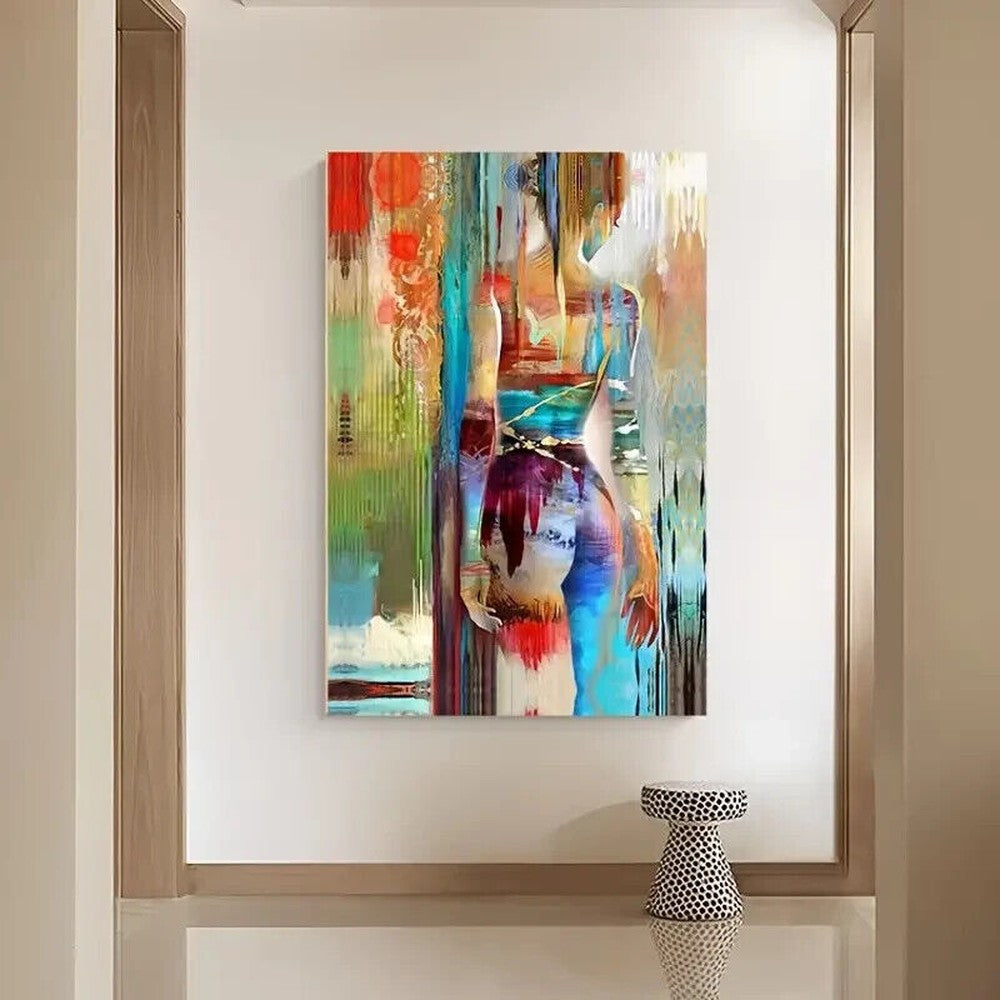 Modern Art Nude Woman Multi-Color Canvas Print 28" x 20" Stunning! NEW! Home & Garden:Home Décor:Posters & Prints Style Your Walls
